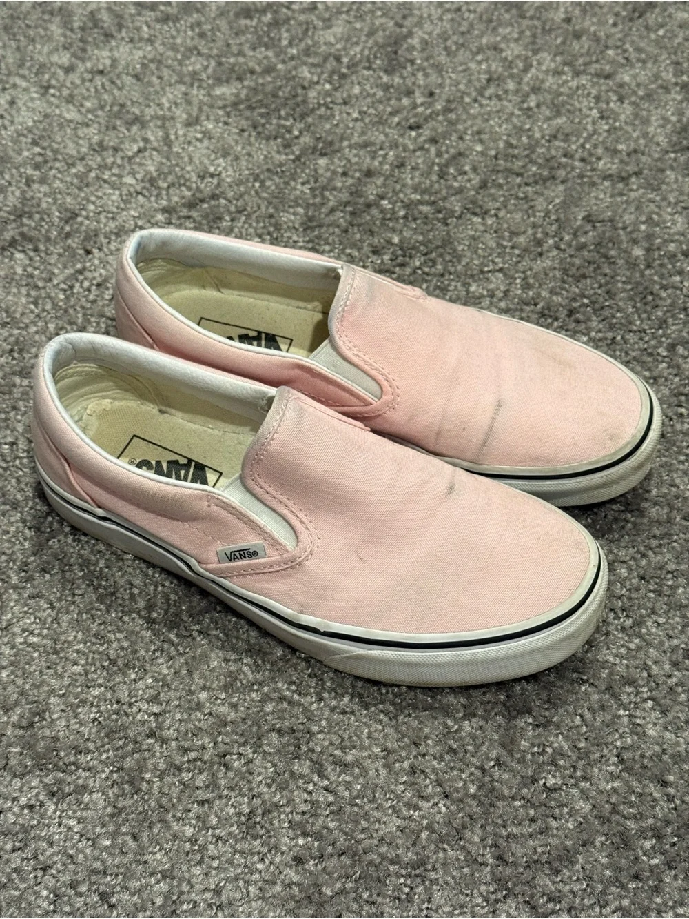 Vans Slip-On Canvas Flats in Light Pink